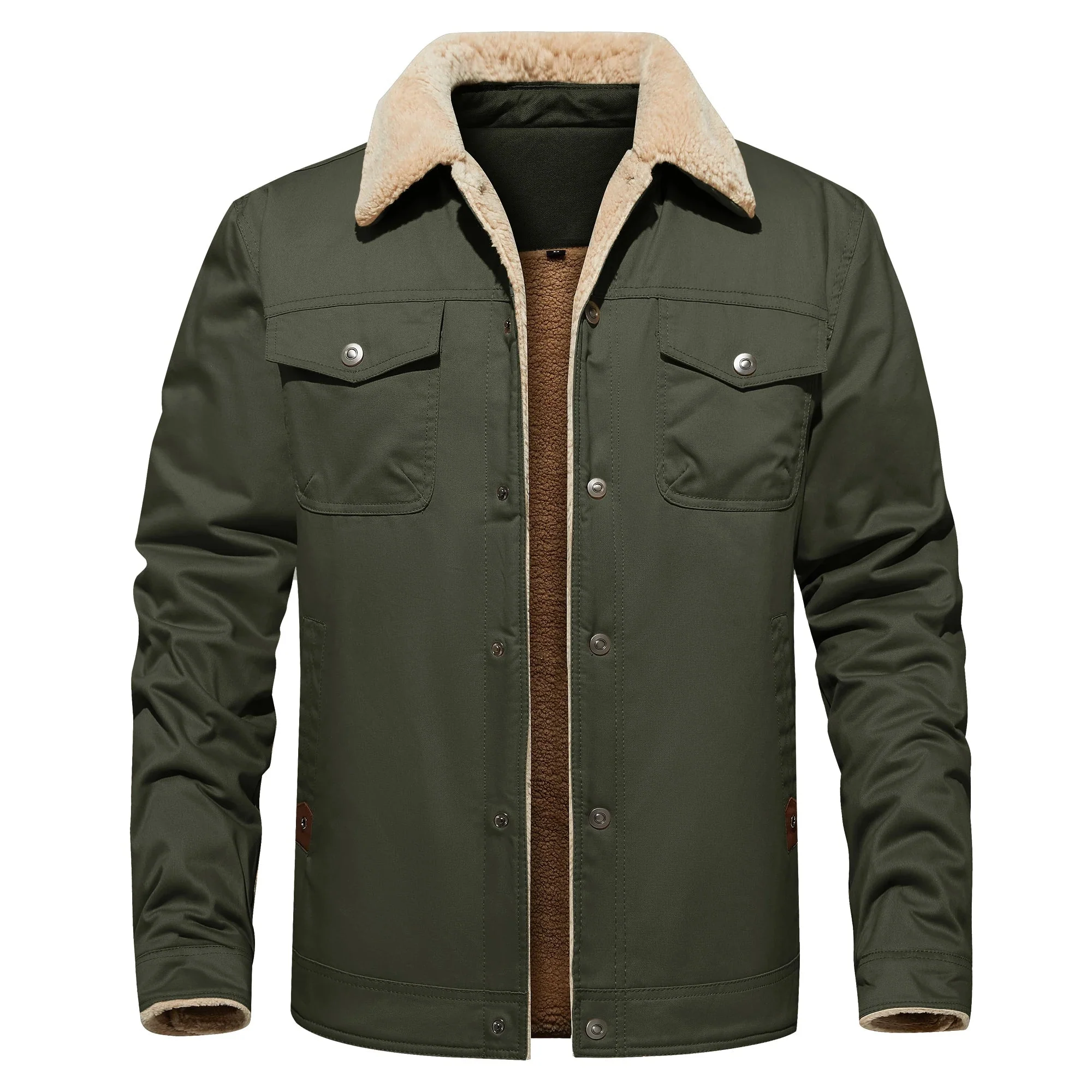 Frederick® | Autumn Winter Men's Jacket Casual Warm Fleece Black - Image 9