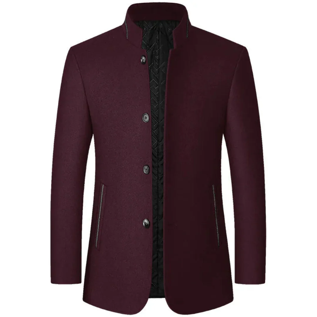 Froilán | Carl Stand Collar Wool Overcoat - Image 4