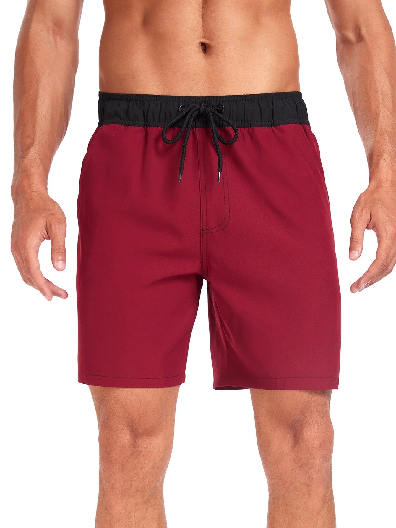 Fulgencio® | Solid Color Drawstring Swim Shorts With Pocket - Image 11