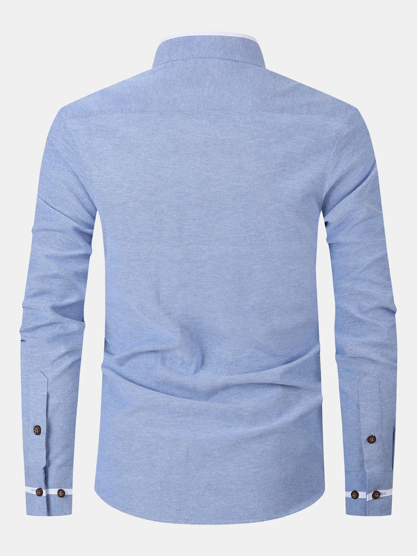 Gabino® | Long Sleeve Contrast Stand Collar Oxford Shirt - Image 8