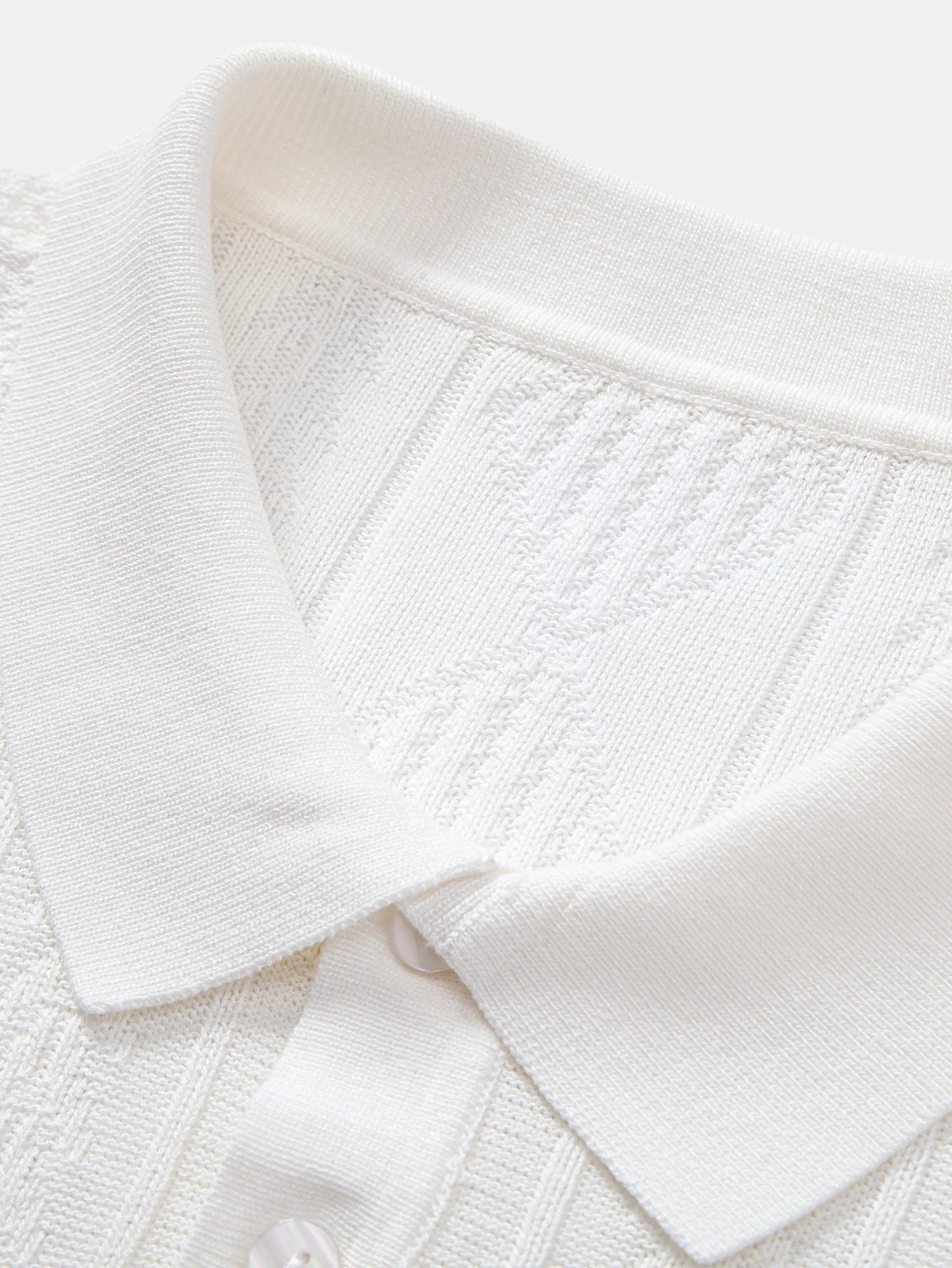 Gabriel | Geometric Jacquard Knitted Polo Shirt - Image 3