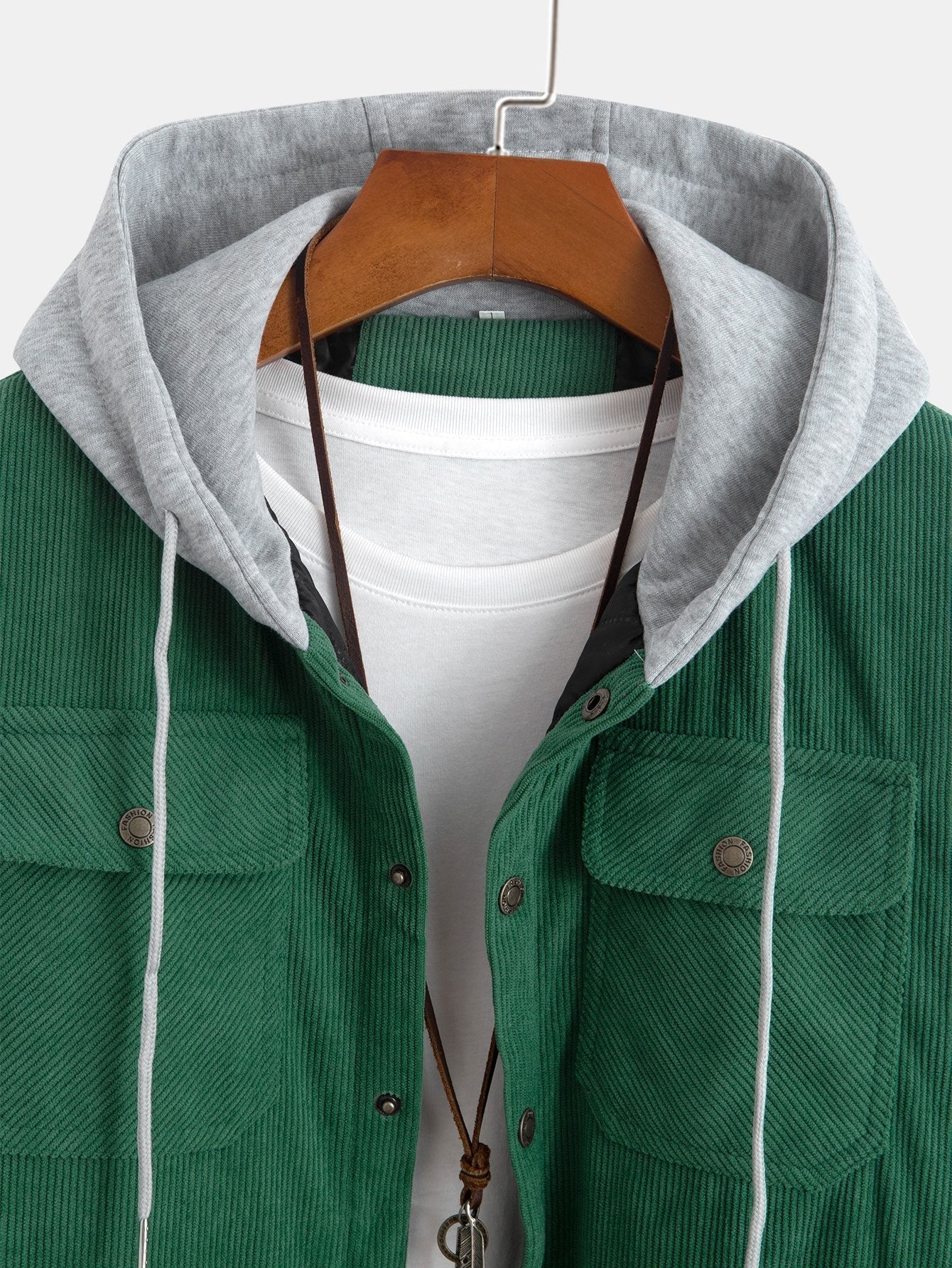 Gabriel | Quilted Lined Corduroy Hooded Coat - Image 3