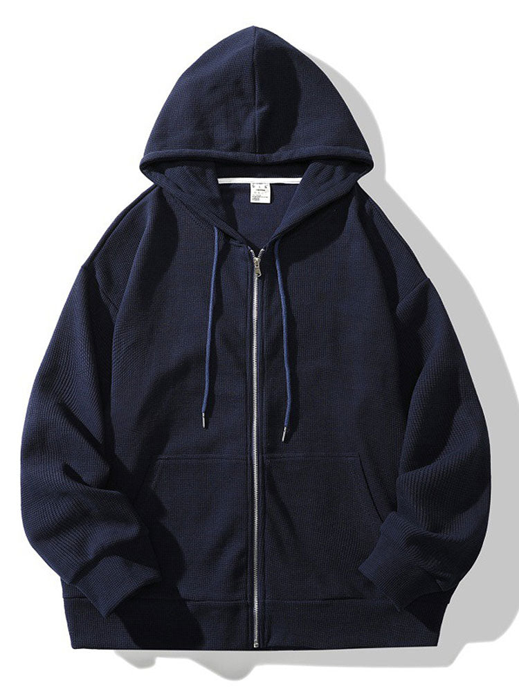 Gael | Relaxed Waffle Zip Hoodie - Image 12