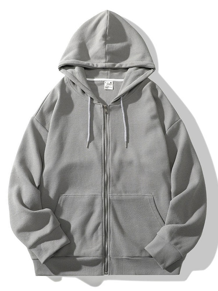 Gael | Relaxed Waffle Zip Hoodie - Image 3