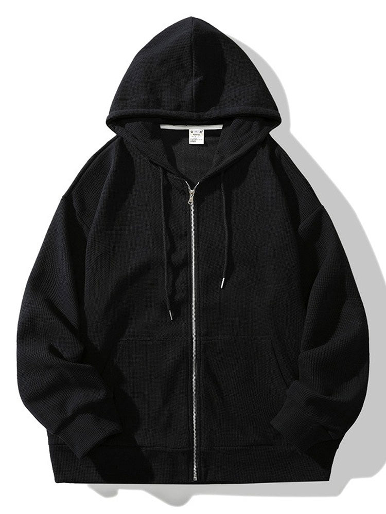 Gael | Relaxed Waffle Zip Hoodie - Image 8