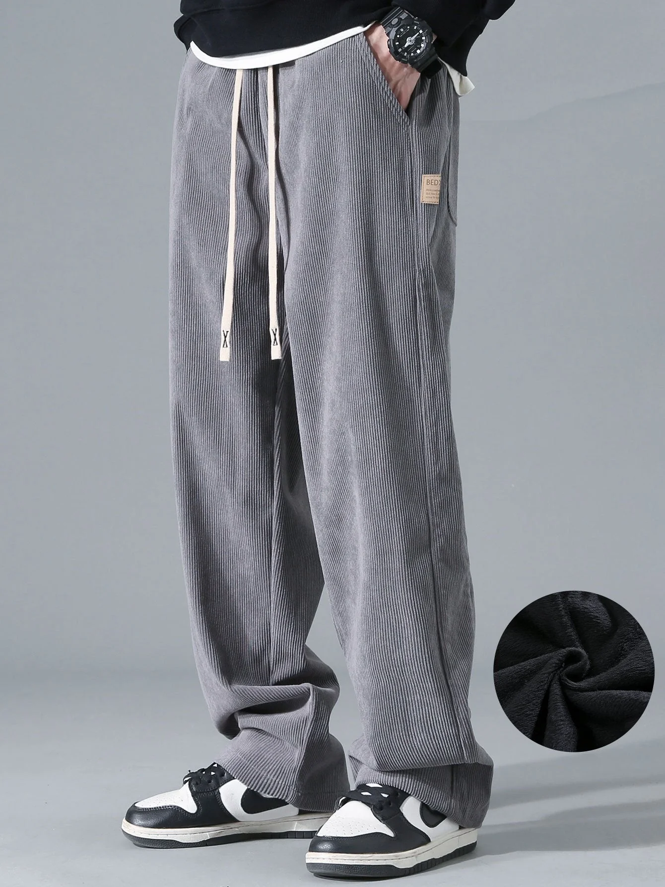 Galo® | Polar Fleece Lined Straight Leg Corduroy Pants - Image 5