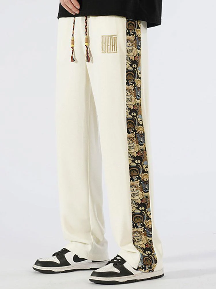 Gamaliel® | Bear Print Patchwork Straight Leg Pants - Image 7