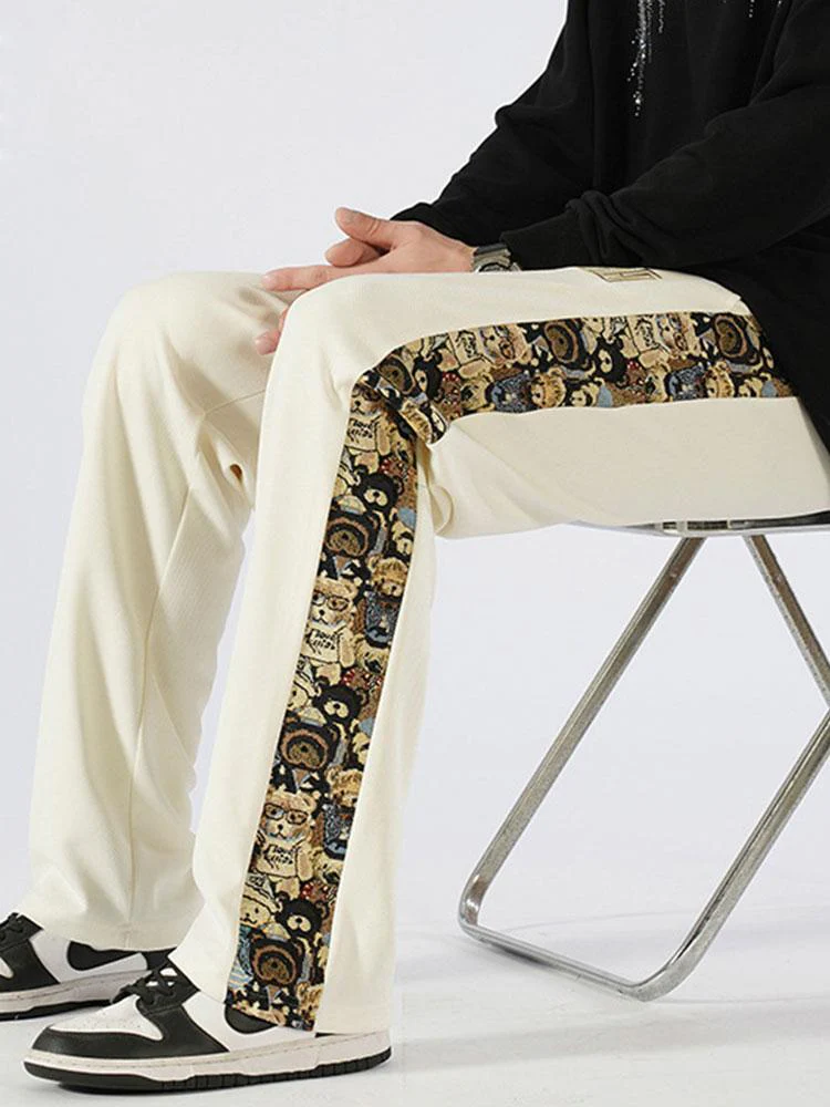 Gamaliel® | Bear Print Patchwork Straight Leg Pants - Image 9