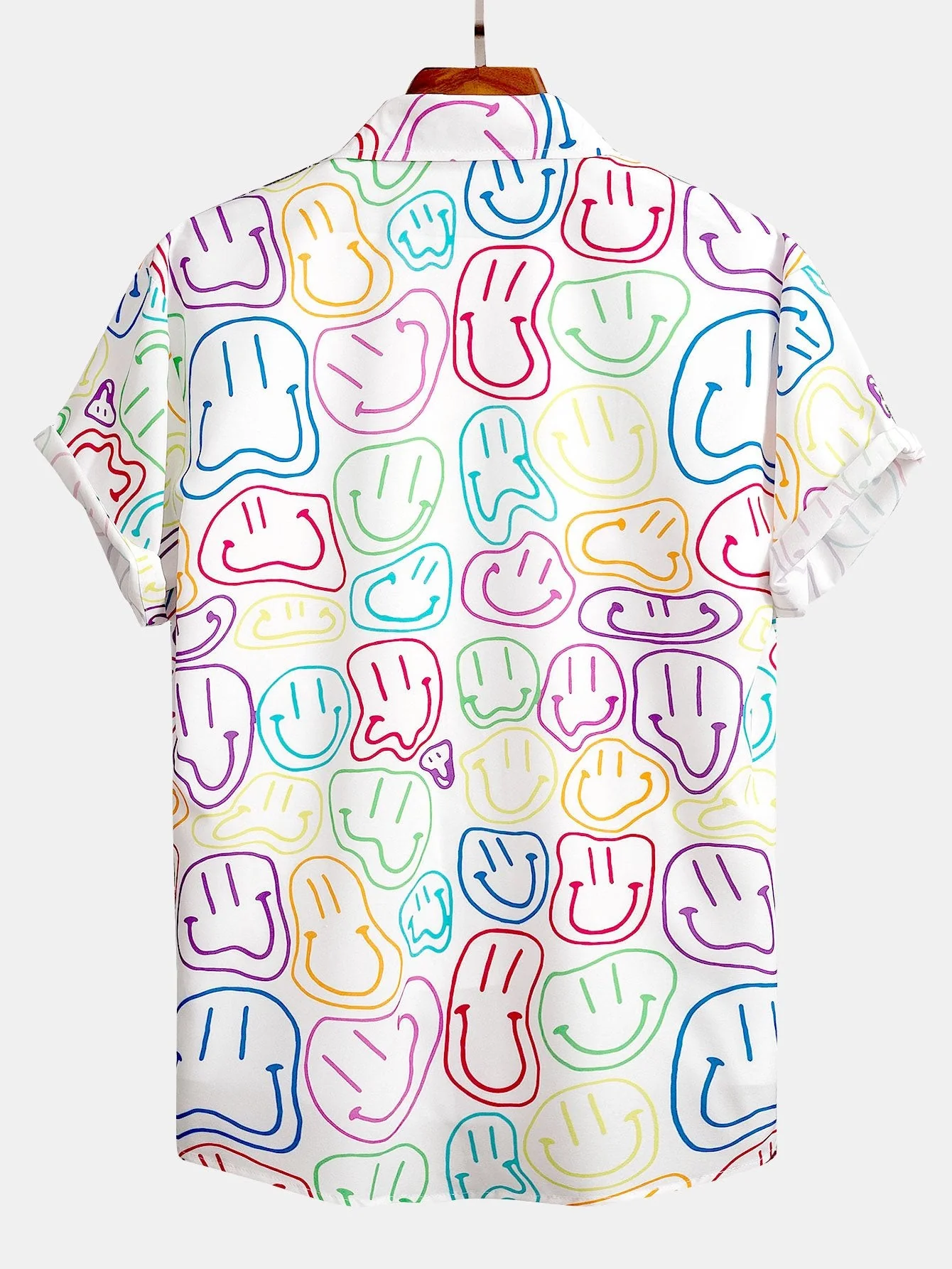 Gareth® | Colorful Smiley Print Button Up Shirt - Image 2