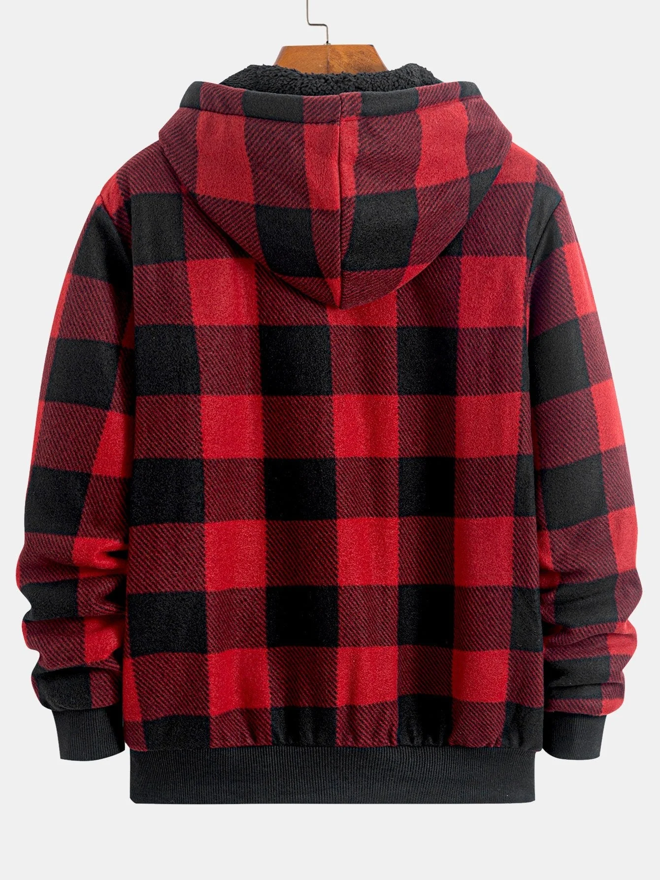 Gary | Teddy Fleece Lined Flannel Plaid Hoodie - Image 3
