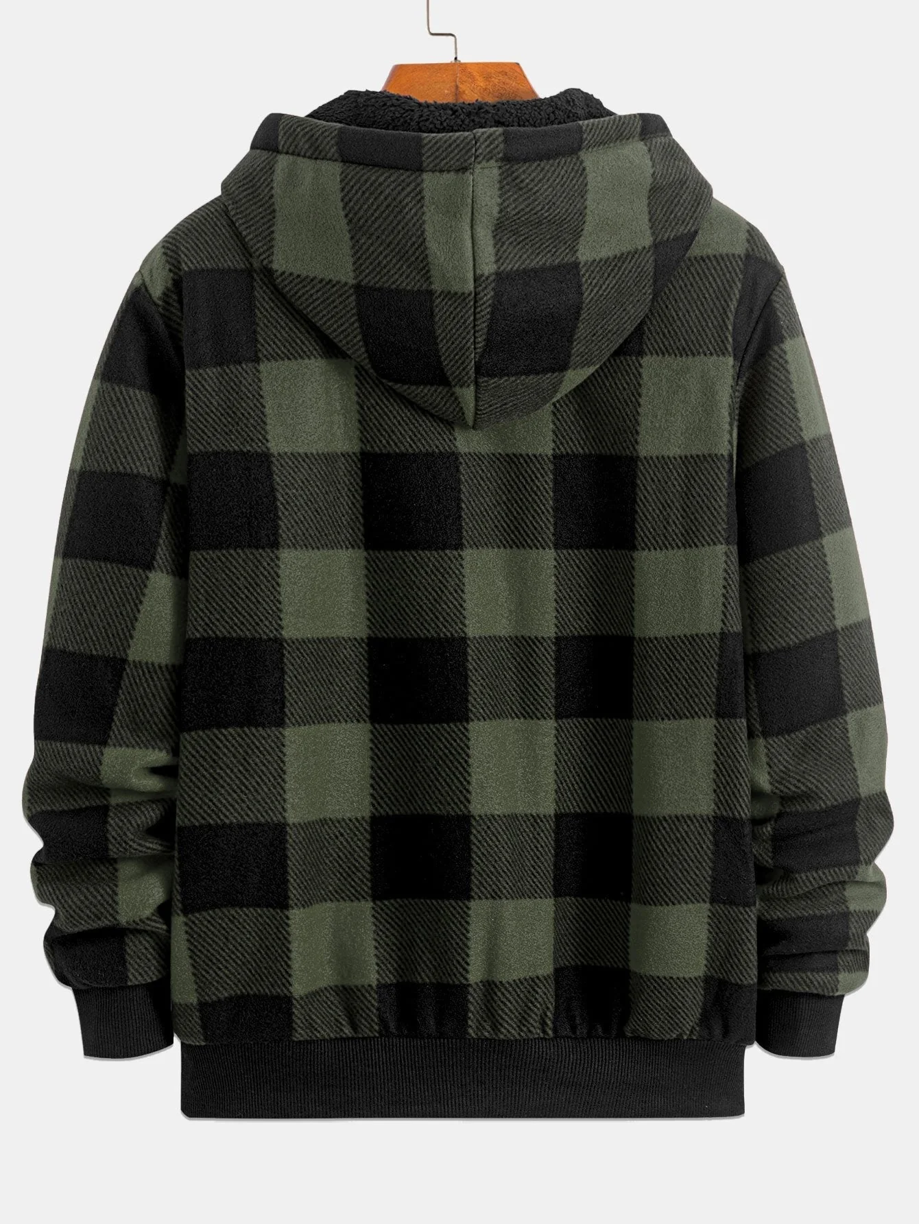 Gary | Teddy Fleece Lined Flannel Plaid Hoodie - Image 5
