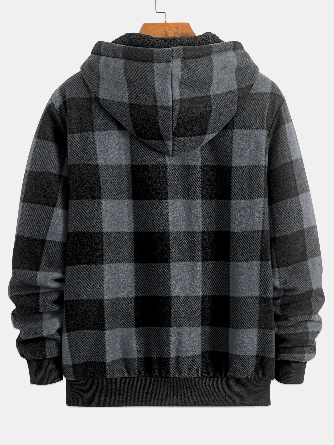 Gary | Teddy Fleece Lined Flannel Plaid Hoodie - Image 7