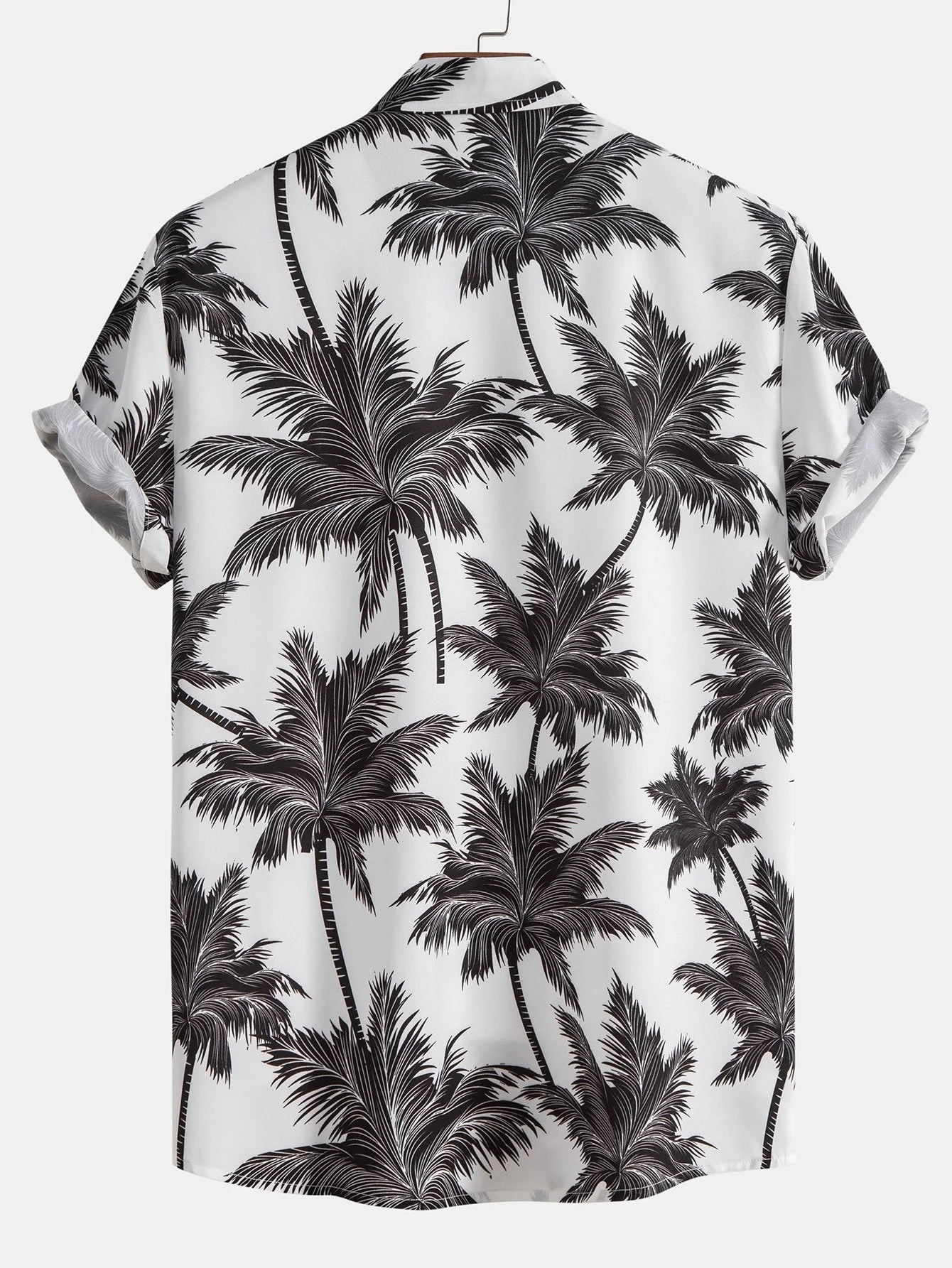 Gaudencio® | Palm Tree Print Button Up Shirt & Striped Swim Shorts - Image 4