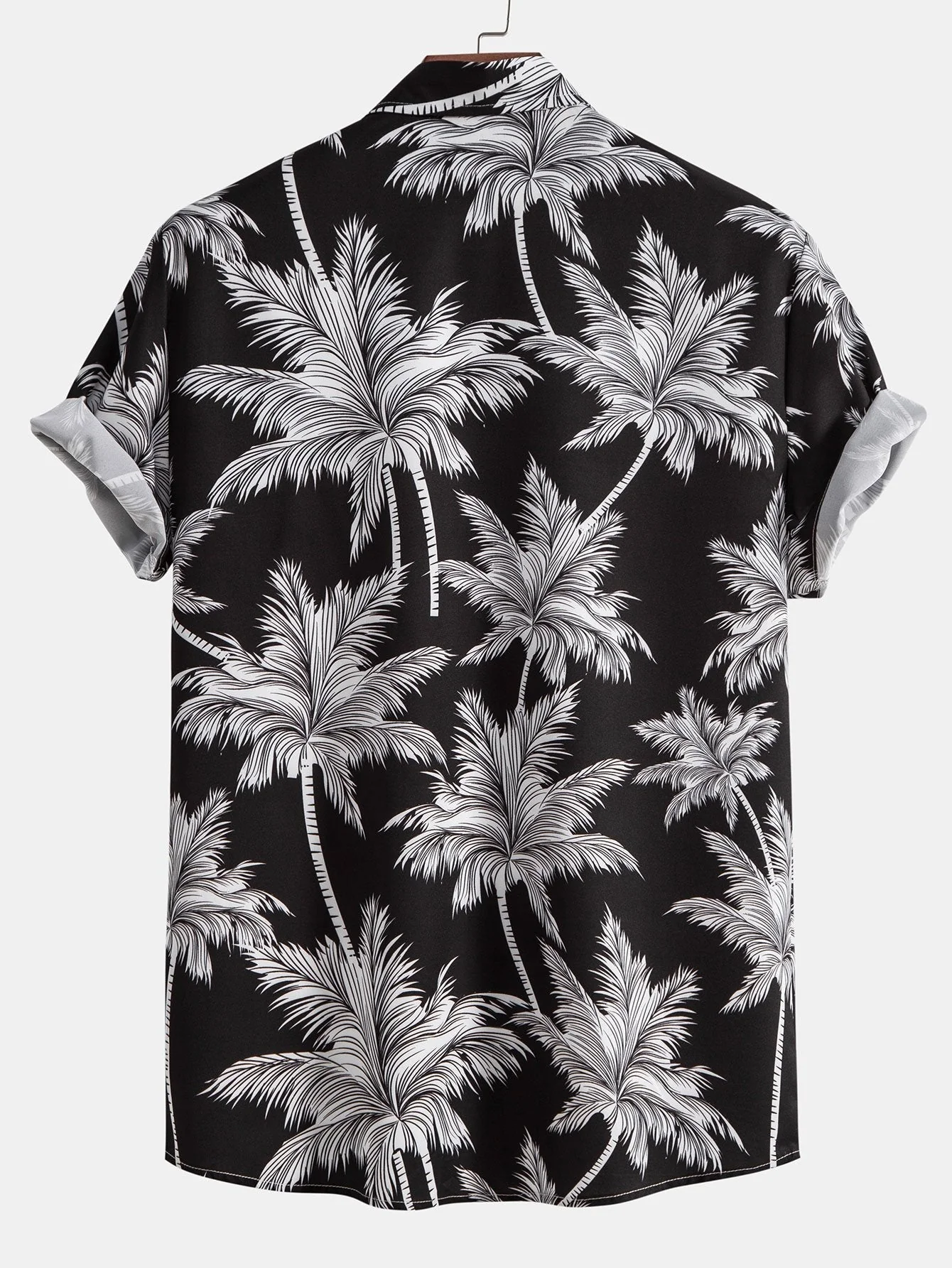 Gaudencio® | Palm Tree Print Button Up Shirt & Striped Swim Shorts - Image 6