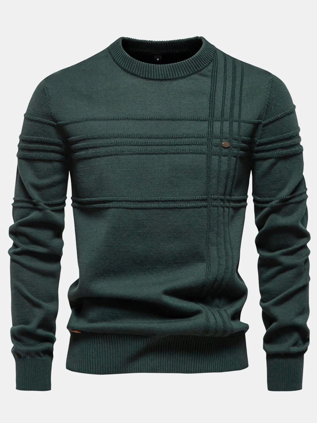 Gaudencio® | Striped Jacquard Crewneck Sweater - Image 11