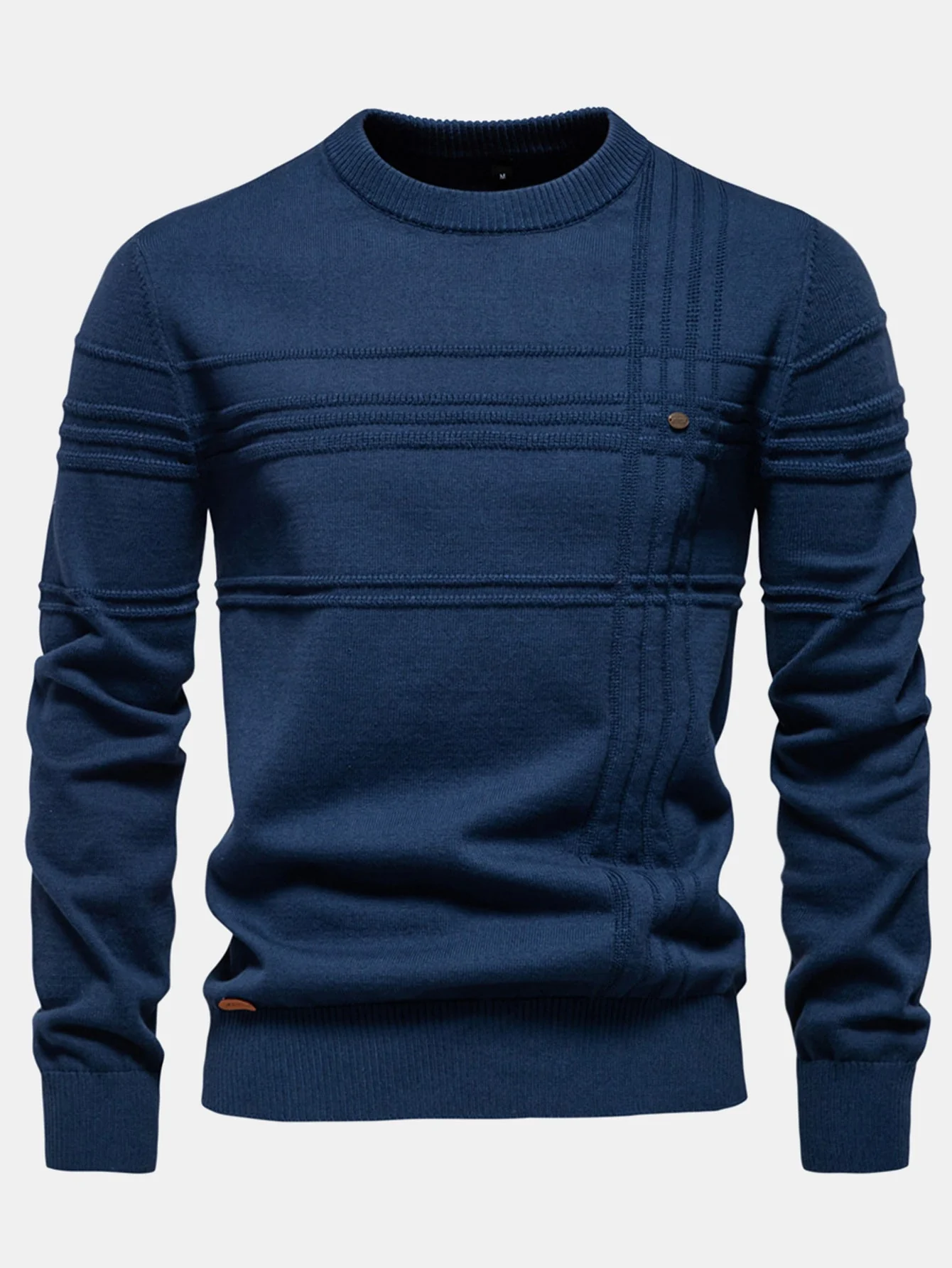 Gaudencio® | Striped Jacquard Crewneck Sweater - Image 13
