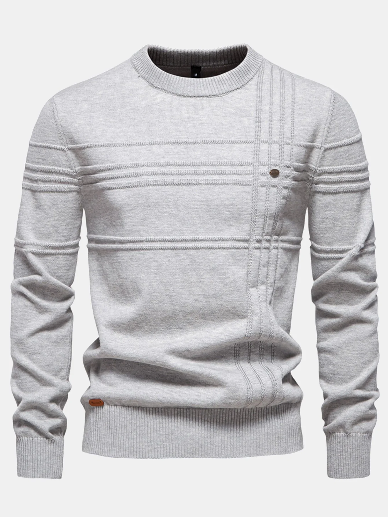 Gaudencio® | Striped Jacquard Crewneck Sweater - Image 7