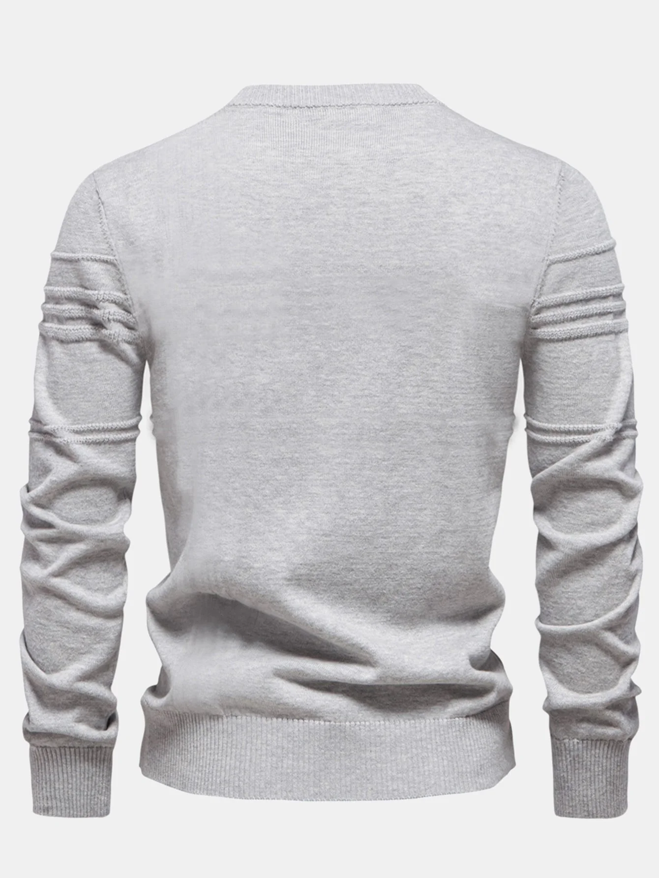 Gaudencio® | Striped Jacquard Crewneck Sweater - Image 8