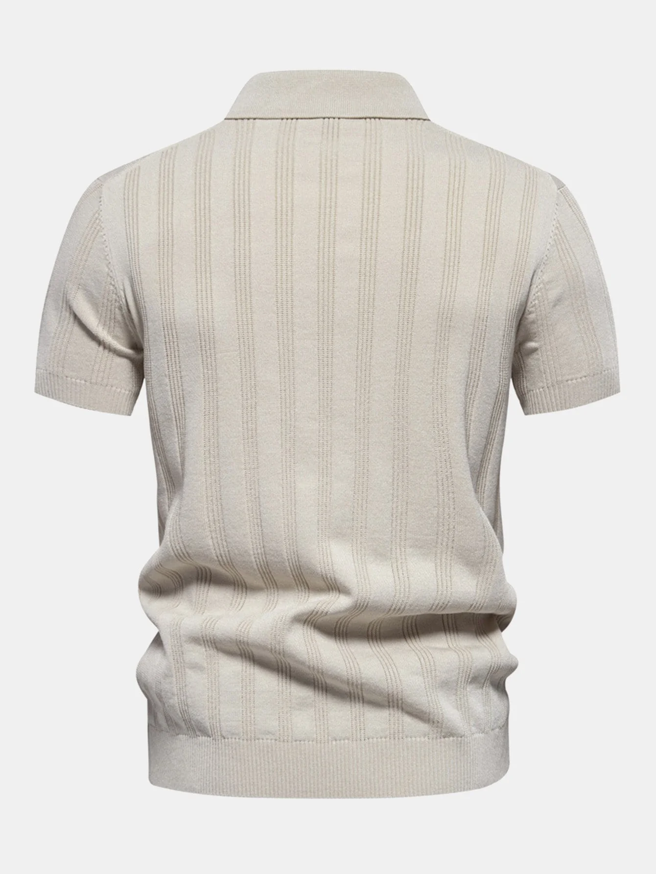 Gavin | Stripe Knit Polo Shirt - Image 5