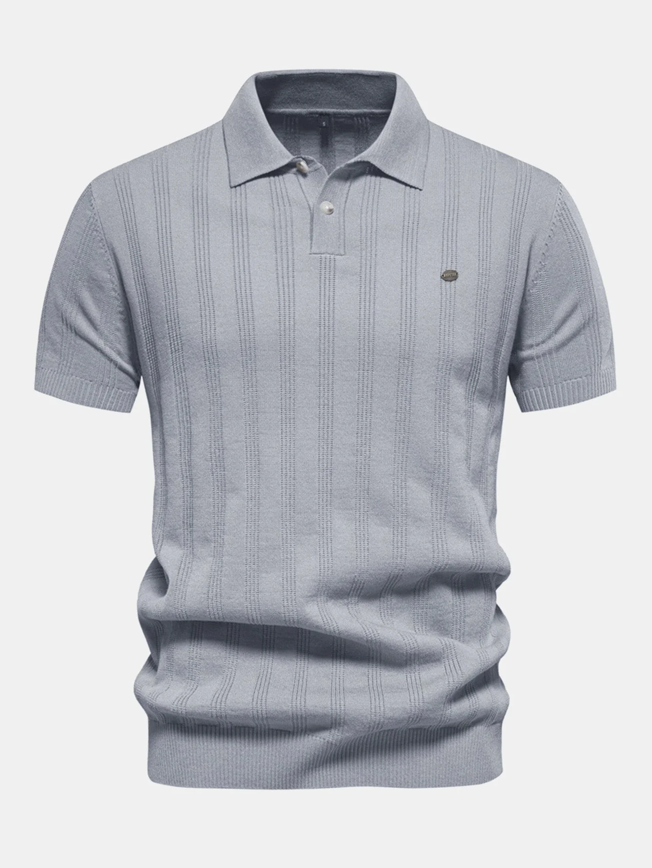Gavin | Stripe Knit Polo Shirt - Image 6