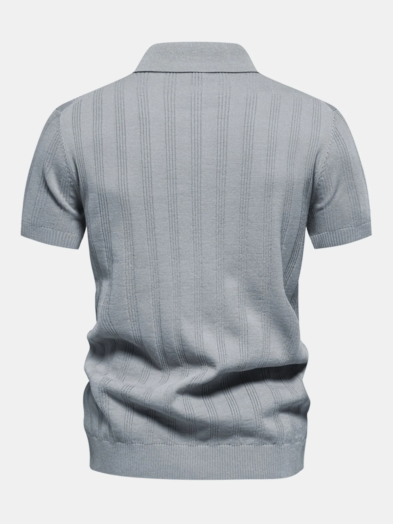 Gavin | Stripe Knit Polo Shirt - Image 7