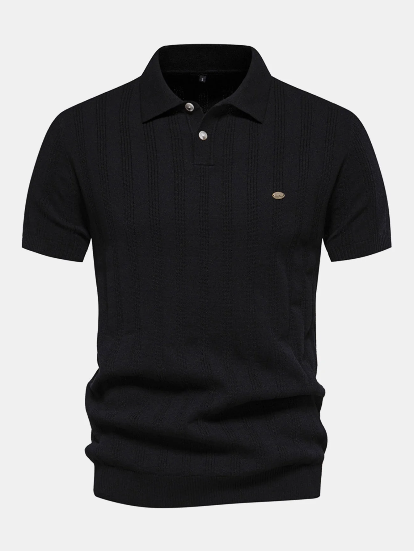 Gavin | Stripe Knit Polo Shirt - Image 8