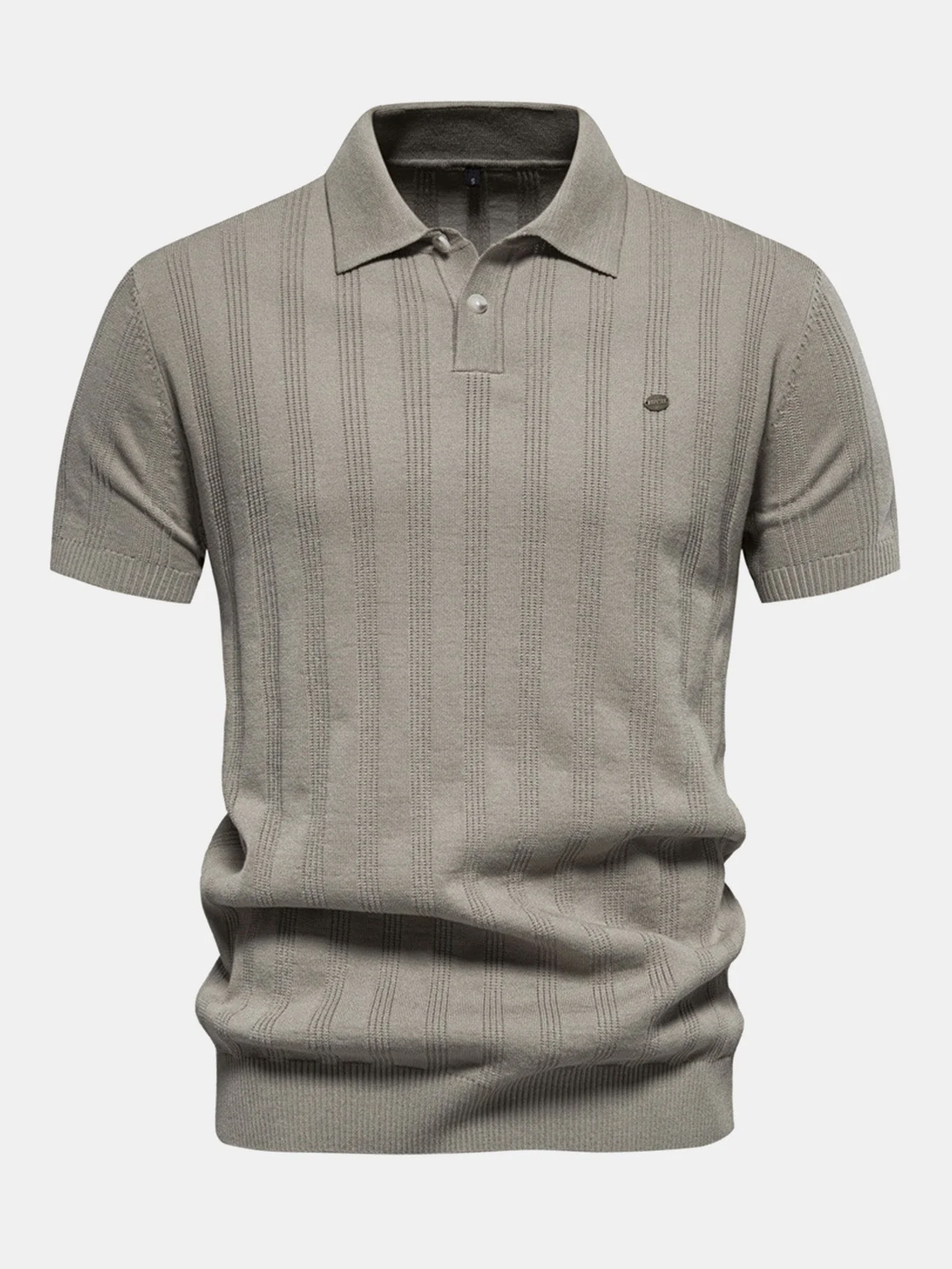 Gavin | Stripe Knit Polo Shirt - Image 9