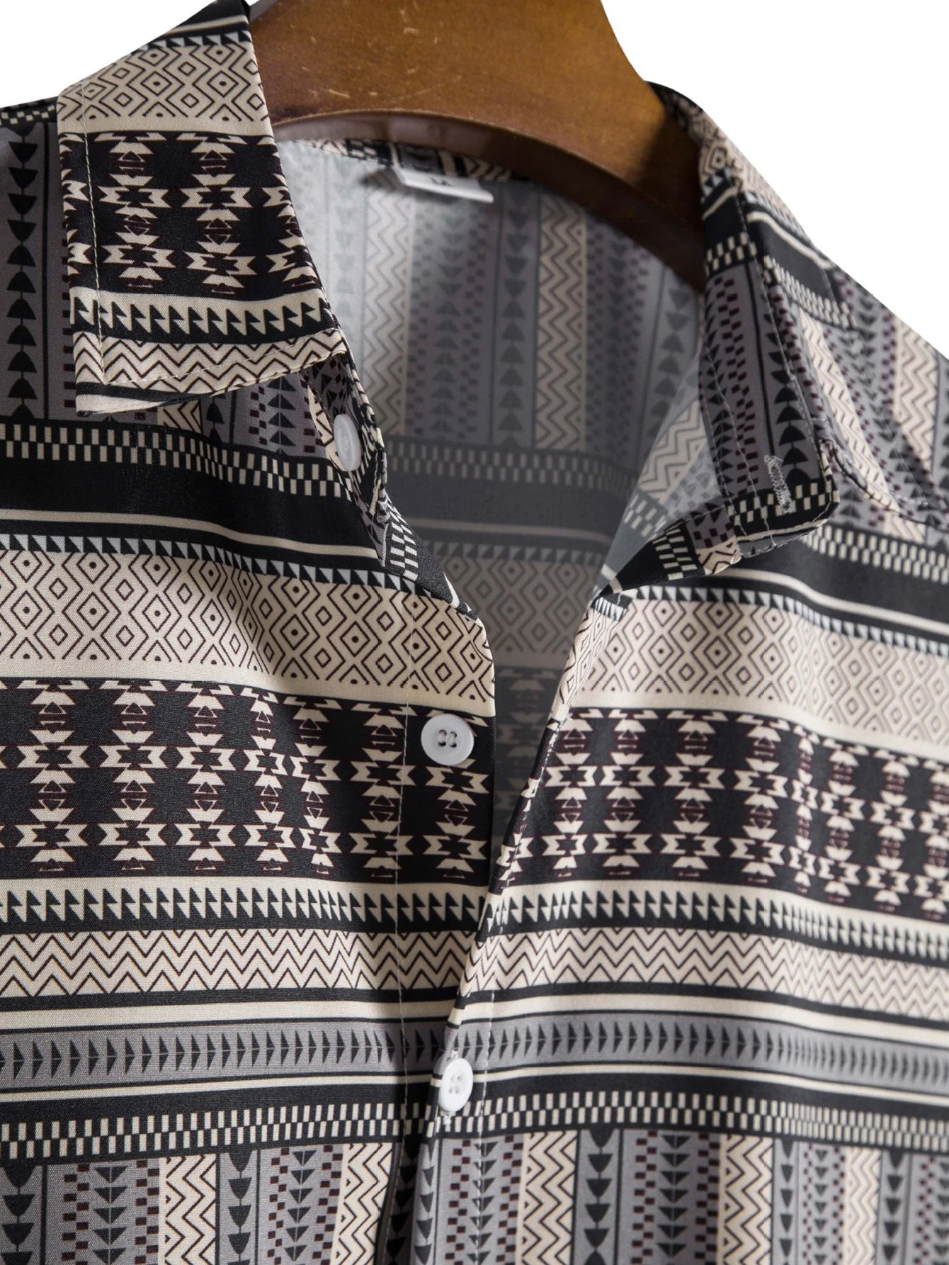 Genaro® | Aztec Print Button Up Shirt - Image 3