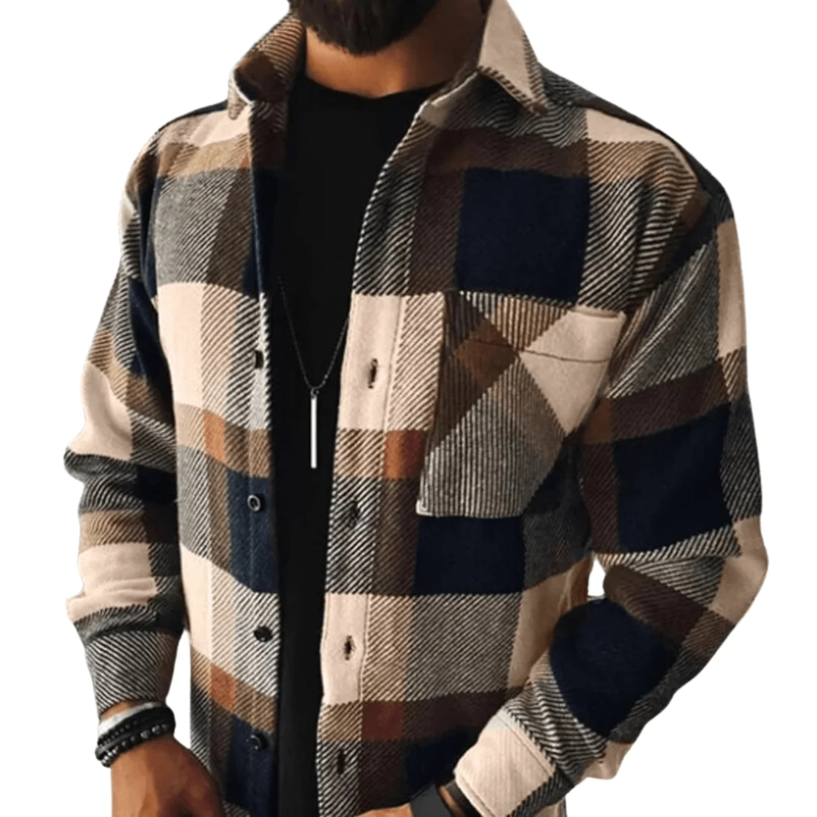Genaro | Checked flannel shirt with warm comfort - Image 3