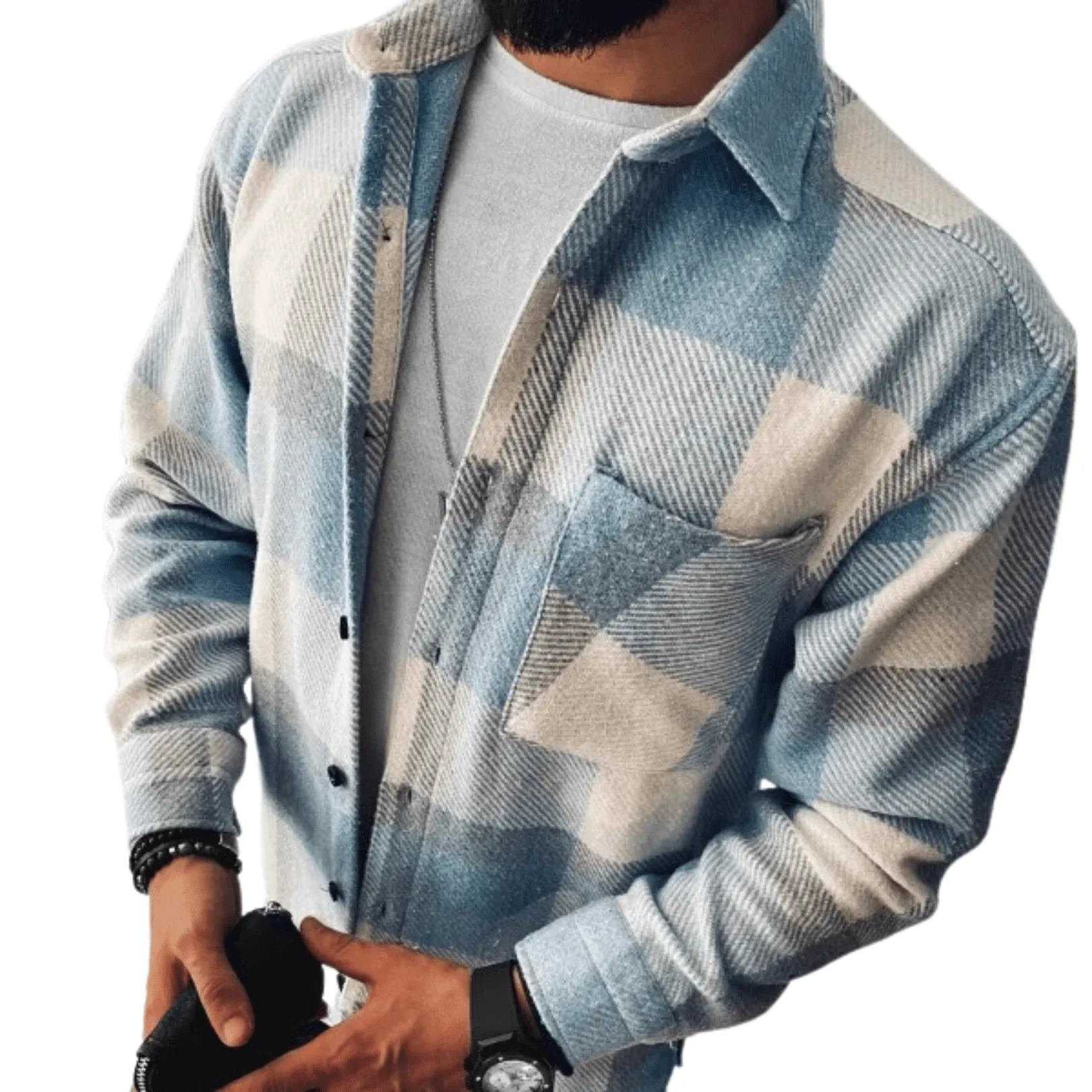 Genaro | Checked flannel shirt with warm comfort - Image 4