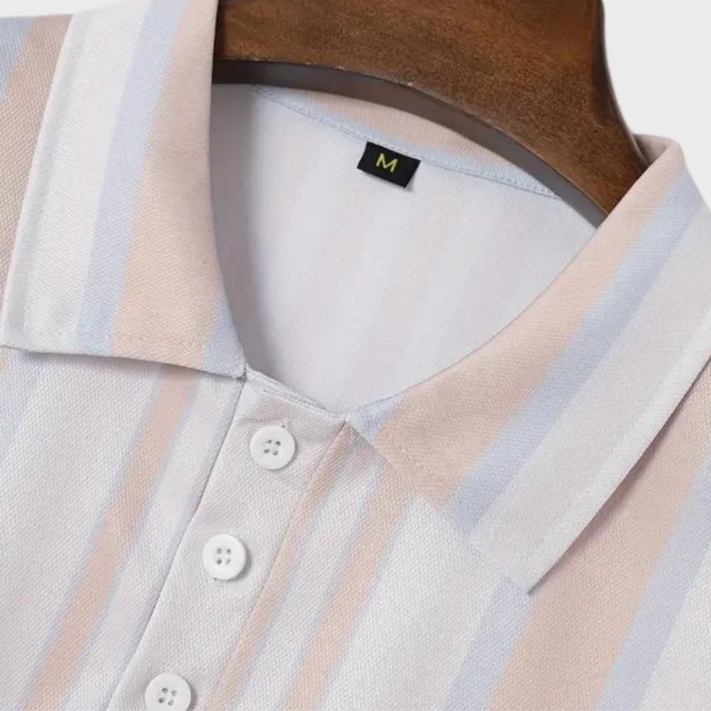 Geoffrey® | Casual Striped Polo Shirt For Men - Image 2