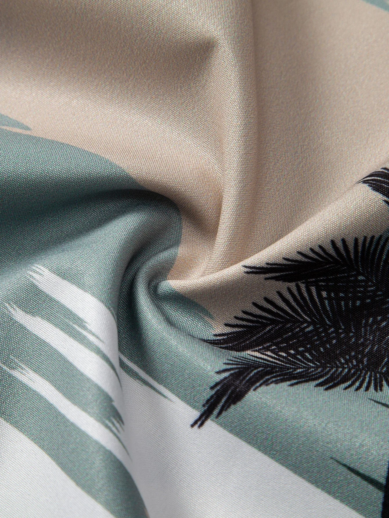 Gerardo® | Palm Tree Color Block Print Button Up Shirt & Swim Shorts - Image 14