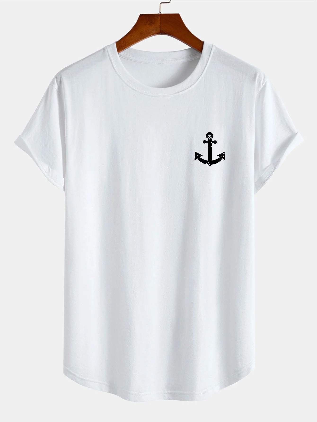 Germán® | Print Cotton Arc Hem T-Shirt - Image 2