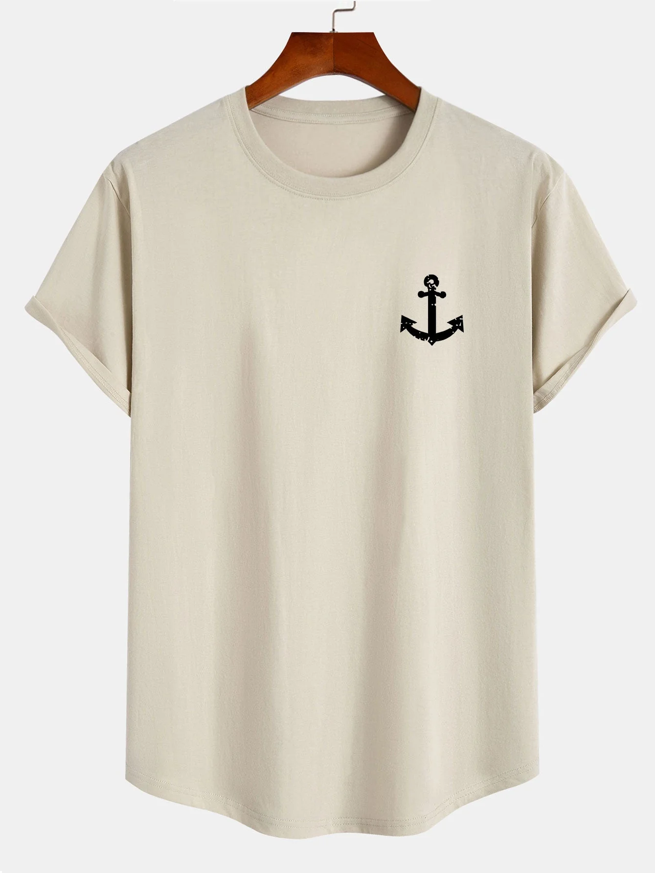 Germán® | Print Cotton Arc Hem T-Shirt - Image 3