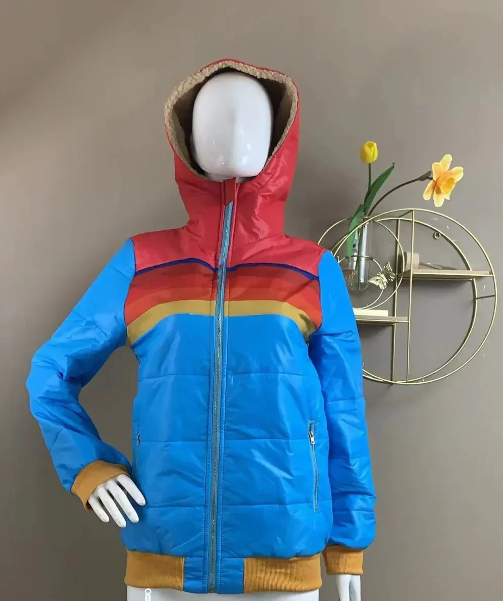 Gideon | Rainbow-colored thermal jacket with hood - Image 4