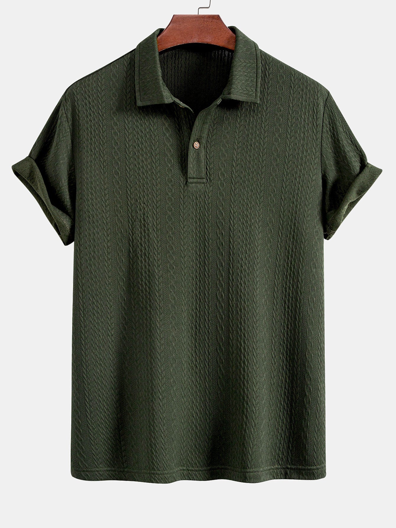 Gilbert® | Textured Jacquard Knit Polo Shirt - Image 3
