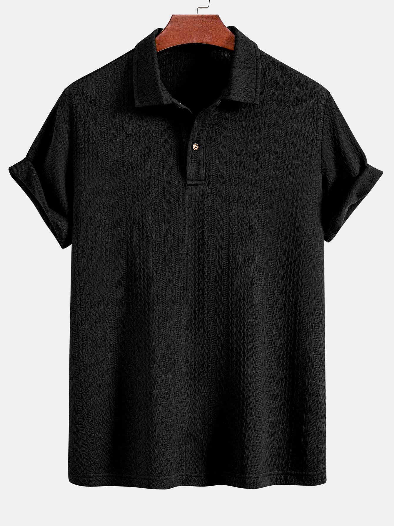 Gilbert® | Textured Jacquard Knit Polo Shirt - Image 5