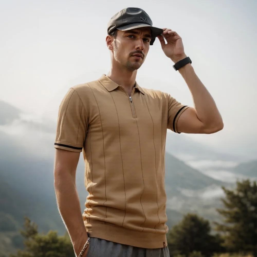 Glen® | Men'S Polo Shirt With Zipper - Image 7