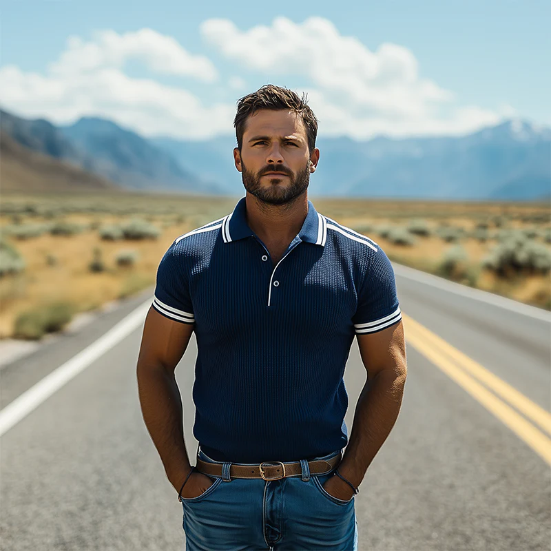Glenn | Men'S Spring And Summer Fashion Casual Knitted Short-Sleeved Polo Shirt - Image 3
