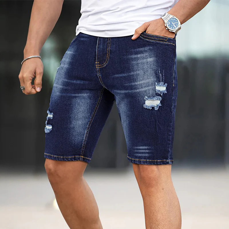 Glenn | Men'S Vintage Distressed Denim Shorts - Image 3