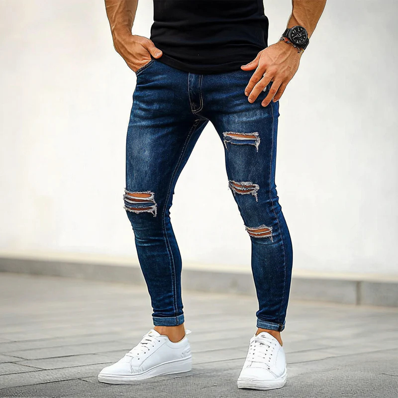 Gordon | Men'S Ripped Vintage Washed Slim Jeans - Image 2