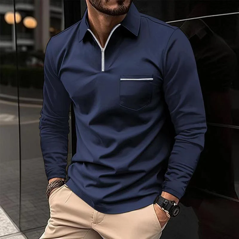 Gorka | Classic long-sleeved polo shirt with breast pocket - Image 2