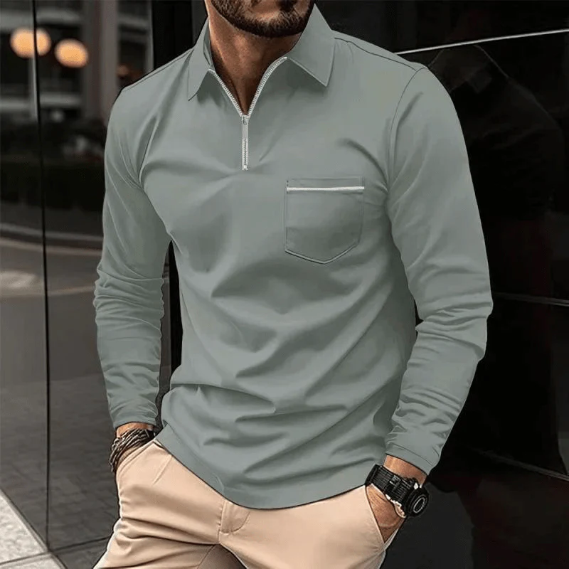 Gorka | Classic long-sleeved polo shirt with breast pocket - Image 4