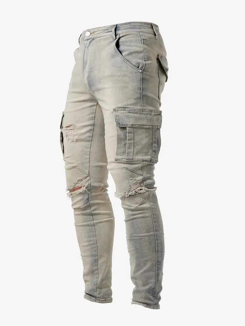 Gower® | Slim Fit Denim Cargo Pants For Men - Image 4