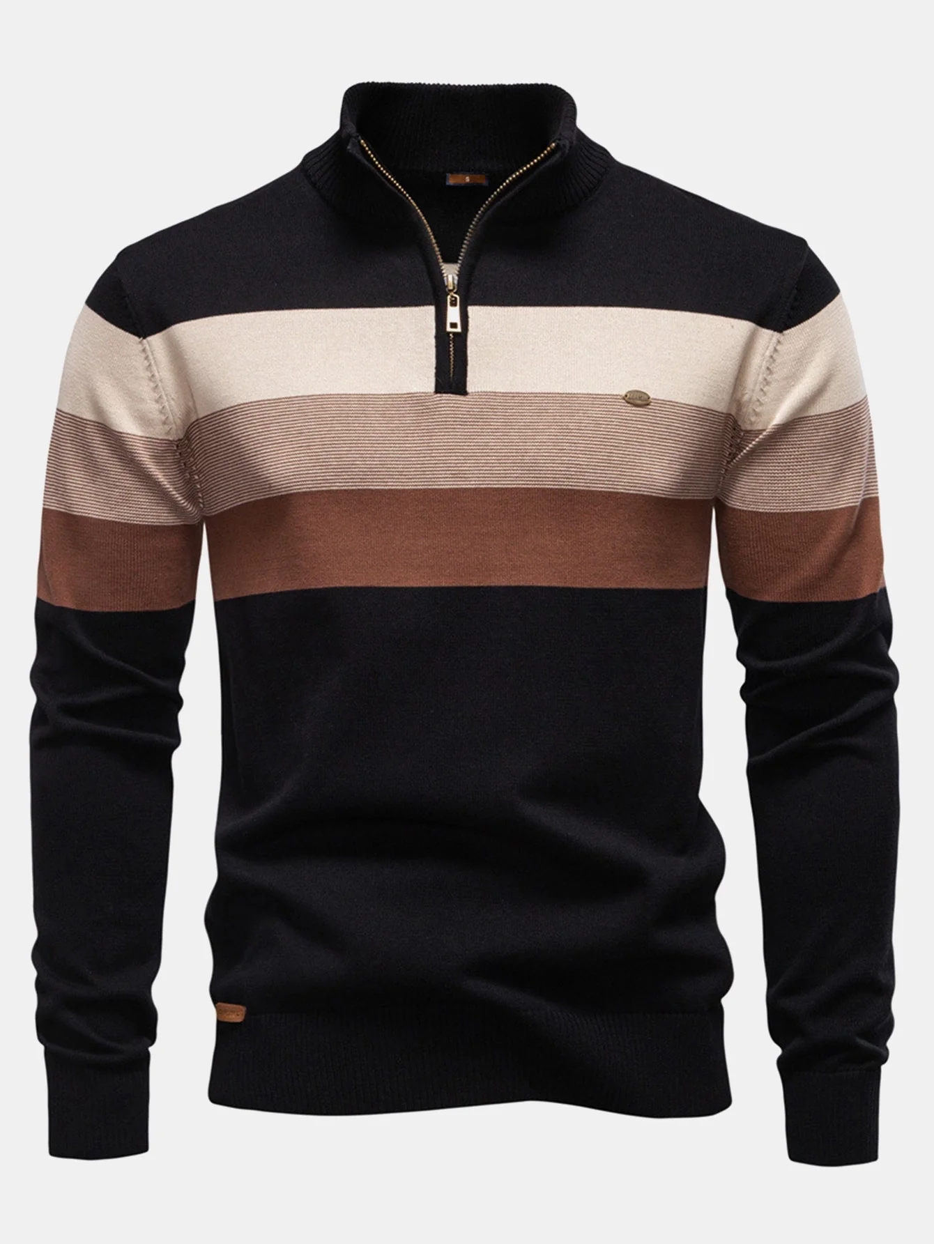 Gracián® | Contrast Stripe Quarter Zip Sweater - Image 12