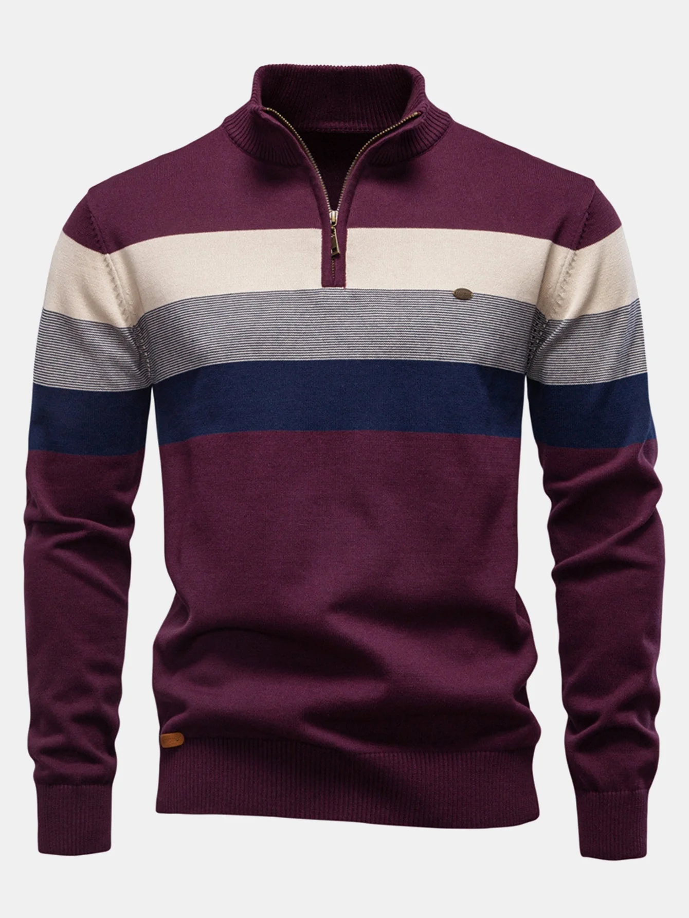 Gracián® | Contrast Stripe Quarter Zip Sweater - Image 14
