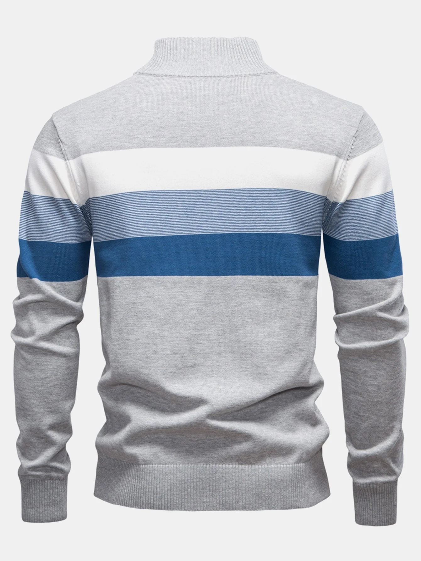 Gracián® | Contrast Stripe Quarter Zip Sweater - Image 2