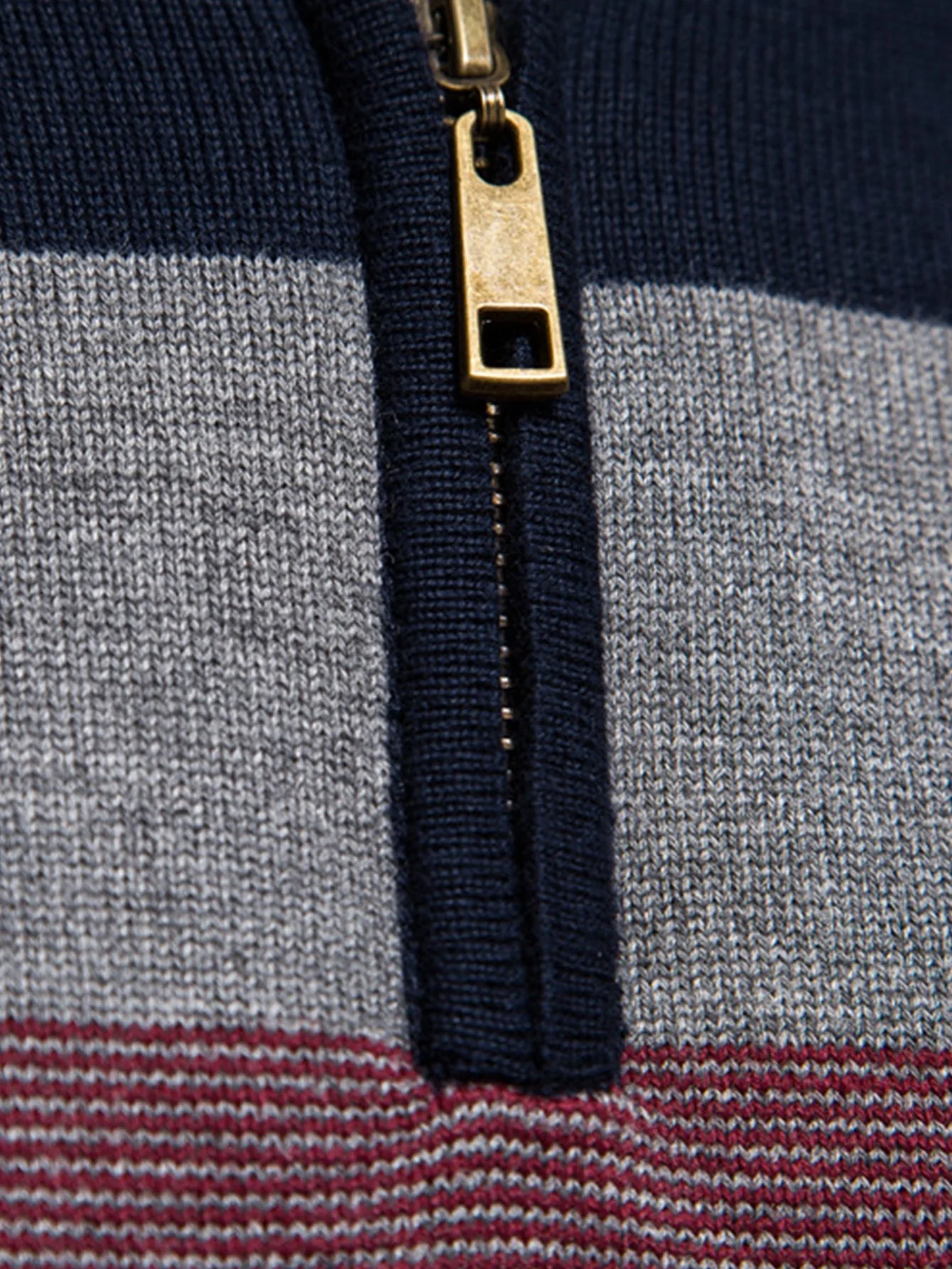 Gracián® | Contrast Stripe Quarter Zip Sweater - Image 6