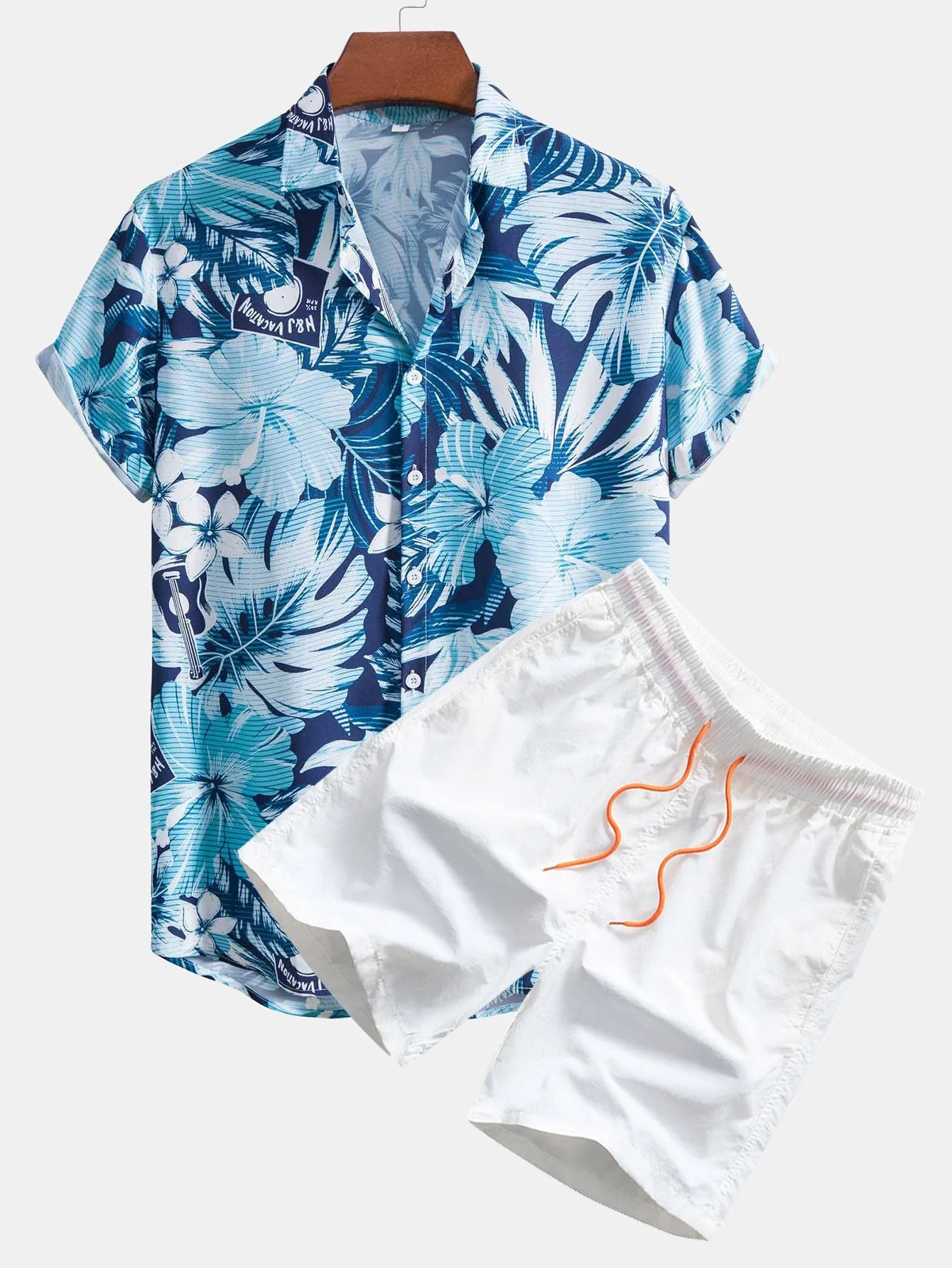 Graciano® | Musical Instrument Tropical Print Button Up Shirt & Swim Shorts - Image 2