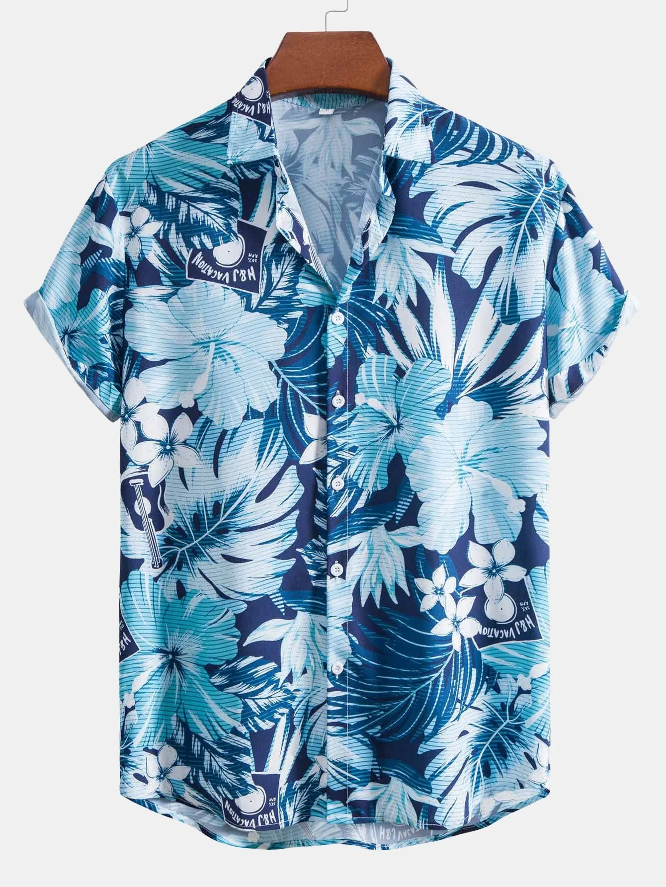 Graciano® | Musical Instrument Tropical Print Button Up Shirt & Swim Shorts - Image 3